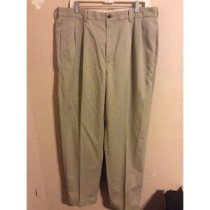 Brooks Brothers 346 Advantage Chino Elliot Pleated Beige Khaki Pants Men's 36x34